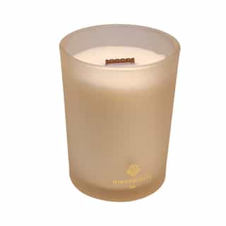 świeca sojowa w kolorze białym vintage do medytacji z drewnianym perforowanym knotem