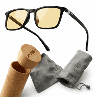 Okulary Smart z soczewkami DayGuard, zestaw z bambusowym etui