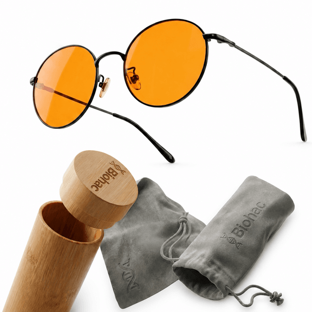 Okulary Eclipse z soczewkami CoralGuard, zestaw z bambusowym etui