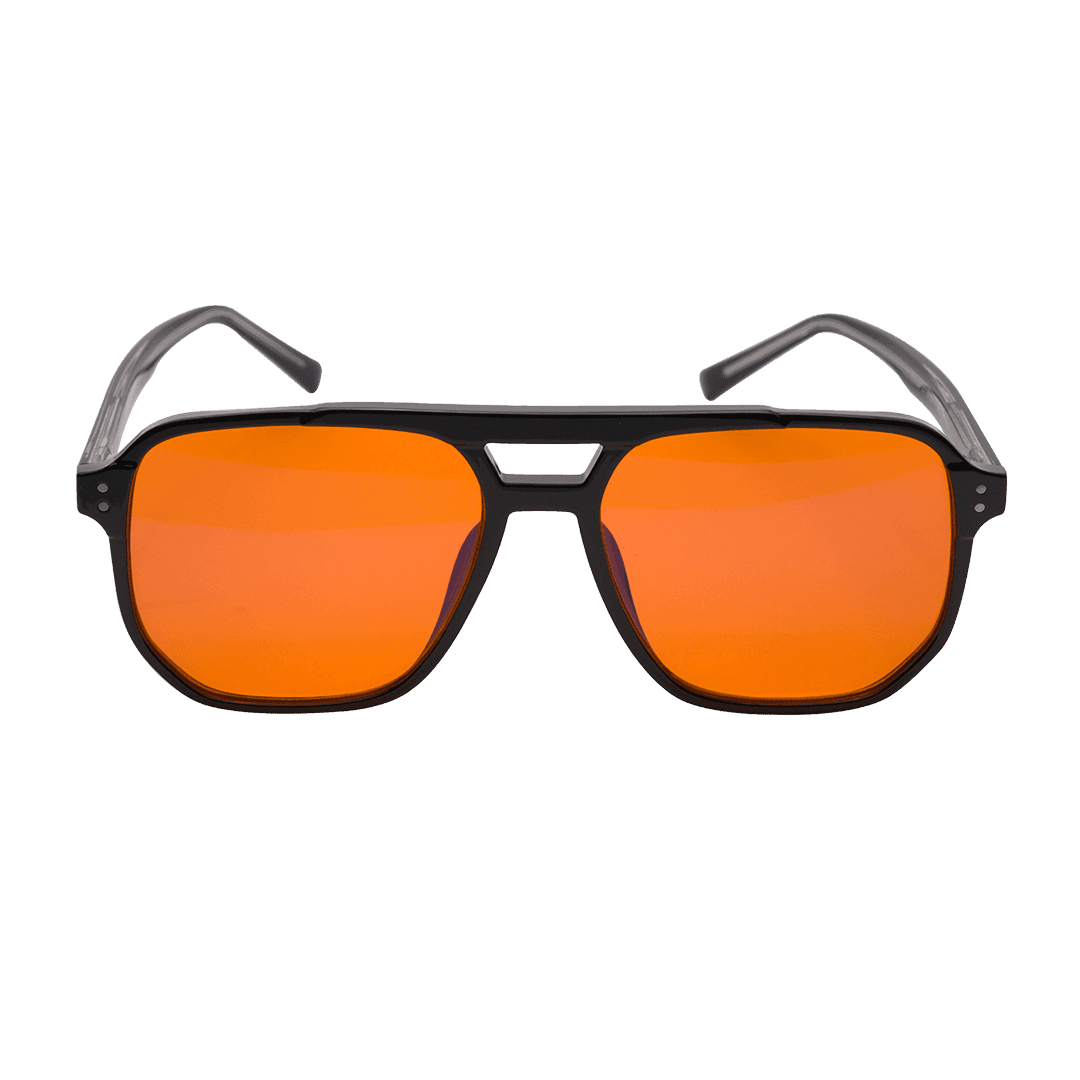 okulary z pomarańczowymi szkłami na noc - Biohac Concrete