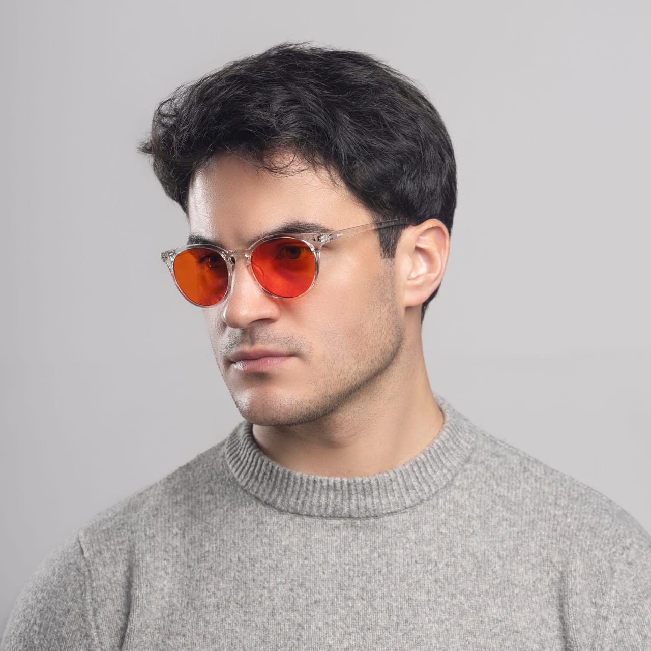 okulary transparent dla mężczyzn antyniebieskie czerwone soczewki biohac do grania na komputerze