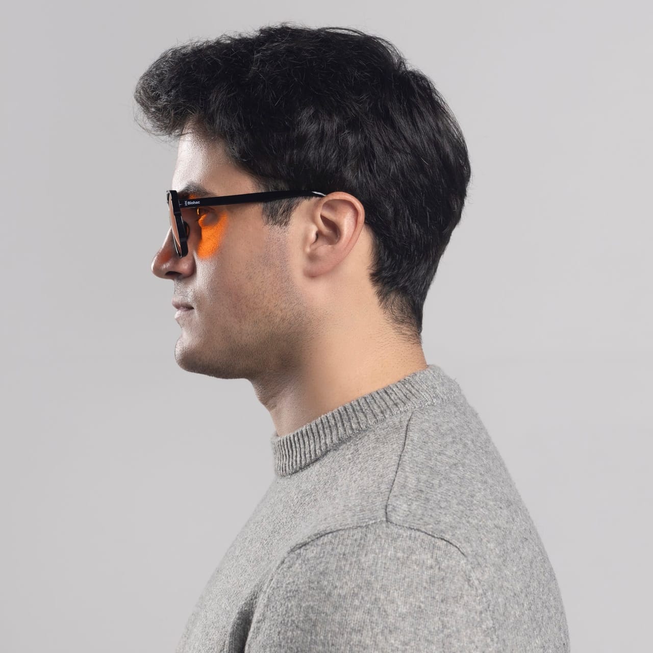 męskie antyblue okulary concrete biohac do programowania