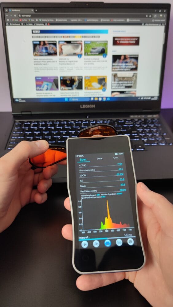 Widok przez szkła Pomarańczowe Szkła na Wieczór