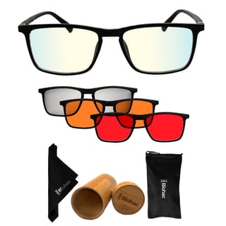 Okulary Smart Clips + wybrane nakładki Okulary blokujące niebieskie światło na dzień i noc Biohac