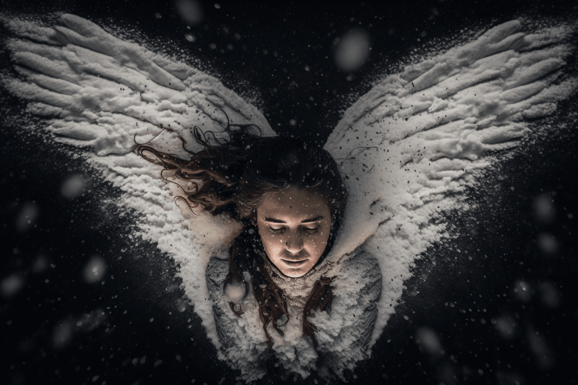 morsowanie w śniegu dziewczyna robi aniołka