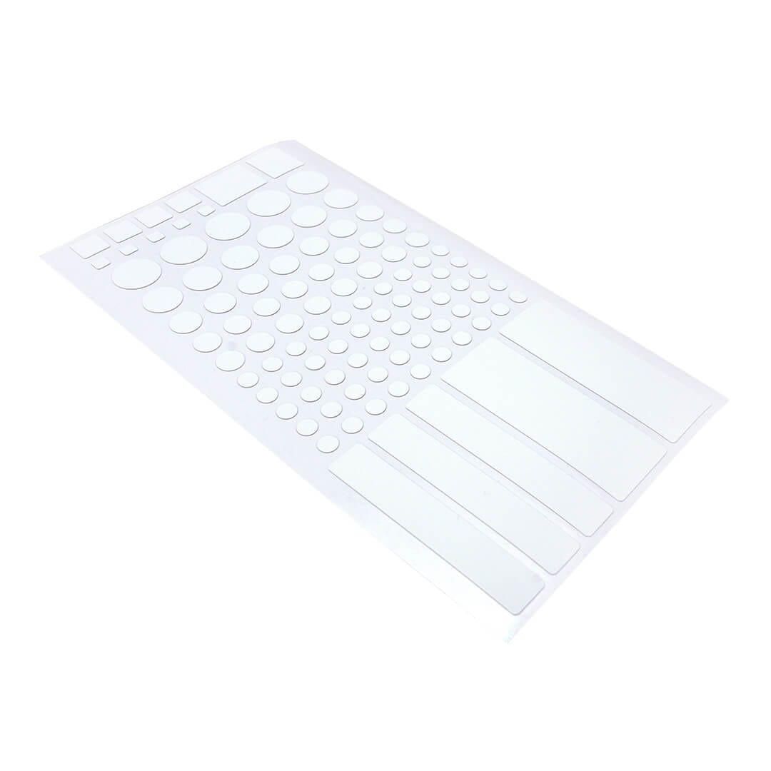 Zestaw białych naklejek blokujących światło LED Biohac LEDim, różne kształty i rozmiary na arkuszu Naklejki blokujące światło - LEDim - 6 szt. - zdjęcie 10