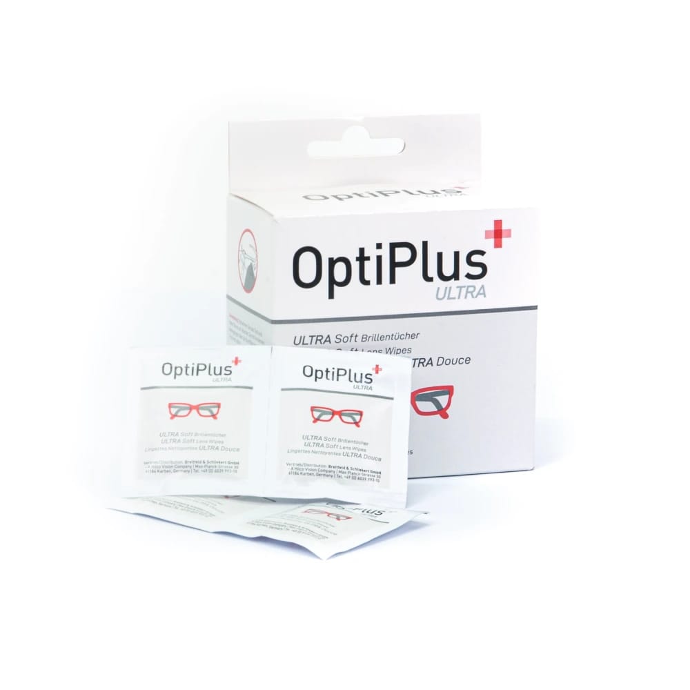 Chusteczki do czyszczenia okularów OptiPlus - 30 sztuk Chusteczki do czyszczenia okularów OptiPlus - szybko usuwają kurz i tłuszcz, bez ryzyka zarysowań. Idealne do każdego rodzaju okularów.