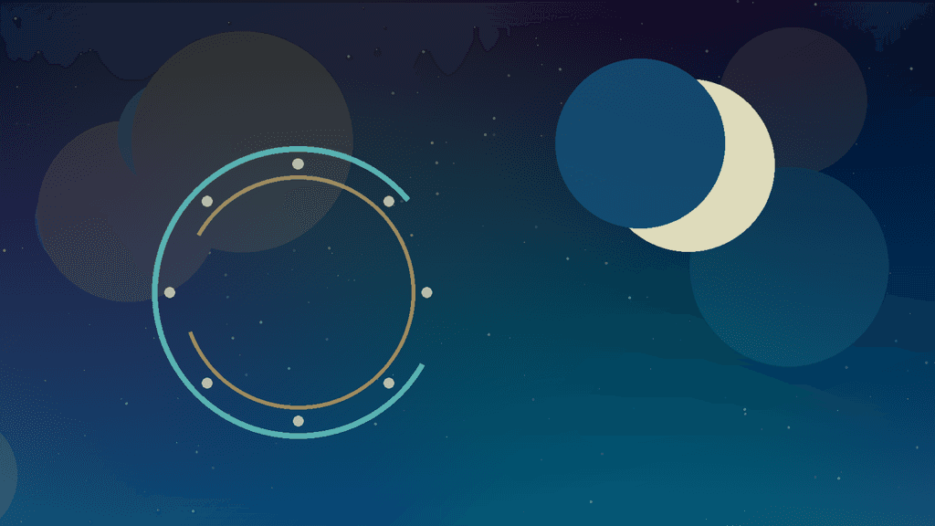 Abstrakcyjna ilustracja melatoniny, rytmu dobowego i pracy nocnej