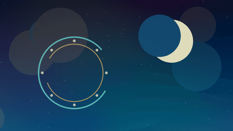 Abstrakcyjna ilustracja melatoniny, rytmu dobowego i pracy nocnej