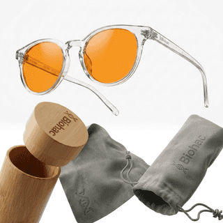 Okulary Transparent CoralGuard z bambusowym etui i szarymi akcesoriami