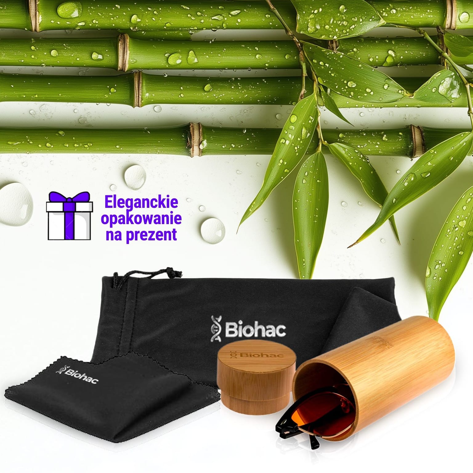 bambusowe etui na okulary eleganckie opakowanie na prezent